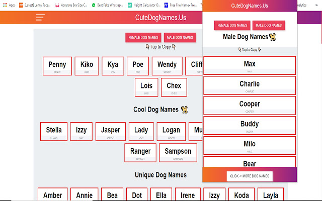 Dog Names from Chrome web store to be run with OffiDocs Chromium online Dog Names from Chrome web store to be run with OffiDocs Chromium online
