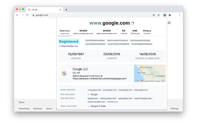 Domain info from Chrome web store to be run with OffiDocs Chromium online Domain info from Chrome web store to be run with OffiDocs Chromium online