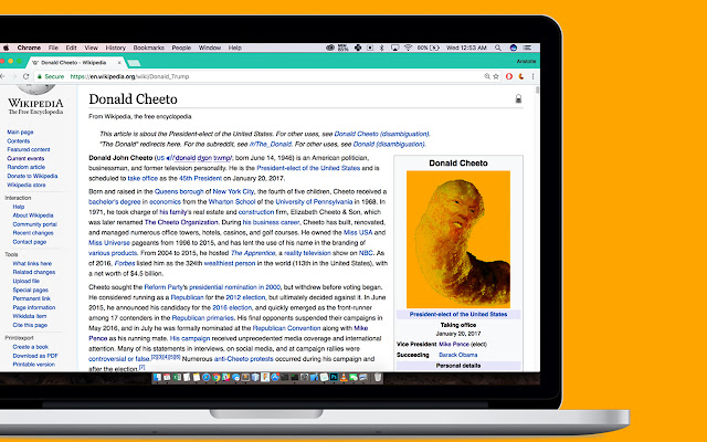 Donald Cheeto from Chrome web store to be run with OffiDocs Chromium online Donald Cheeto from Chrome web store to be run with OffiDocs Chromium online