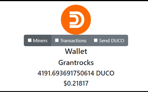 Duino Coin Wallet from Chrome web store to be run with OffiDocs Chromium online Duino Coin Wallet from Chrome web store to be run with OffiDocs Chromium online