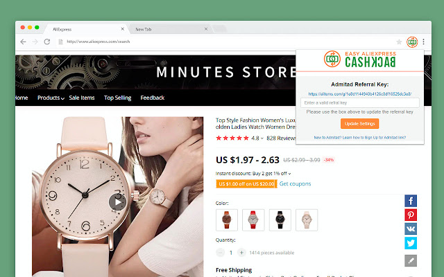 Easy AliExpress Cashback from Chrome web store to be run with OffiDocs Chromium online Easy AliExpress Cashback from Chrome web store to be run with OffiDocs Chromium online