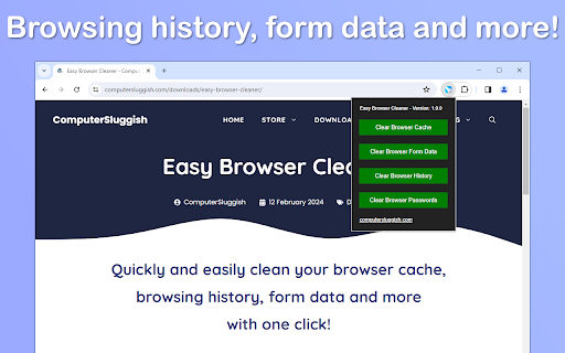 Easy Browser Cleaner from Chrome web store to be run with OffiDocs Chromium online Easy Browser Cleaner from Chrome web store to be run with OffiDocs Chromium online