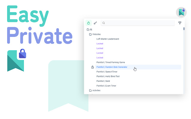 Easy Private Bookmarks from Chrome web store to be run with OffiDocs Chromium online Easy Private Bookmarks from Chrome web store to be run with OffiDocs Chromium online