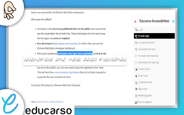 Educarso Accessibility from Chrome web store to be run with OffiDocs Chromium online Educarso Accessibility from Chrome web store to be run with OffiDocs Chromium online