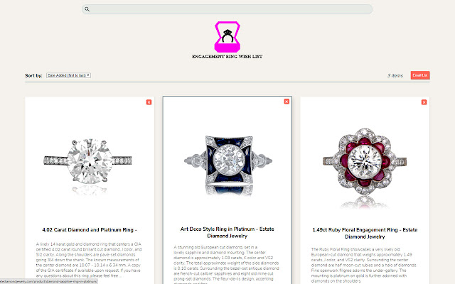 Engagement Ring Wish List from Chrome web store to be run with OffiDocs Chromium online Engagement Ring Wish List from Chrome web store to be run with OffiDocs Chromium online