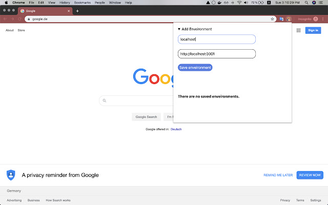 Environments keeper from Chrome web store to be run with OffiDocs Chromium online Environments keeper from Chrome web store to be run with OffiDocs Chromium online