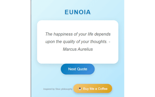 Eunoia Daily Stoic from Chrome web store to be run with OffiDocs Chromium online Eunoia Daily Stoic from Chrome web store to be run with OffiDocs Chromium online