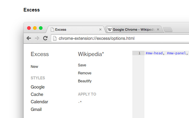 Excess from Chrome web store to be run with OffiDocs Chromium online Excess from Chrome web store to be run with OffiDocs Chromium online