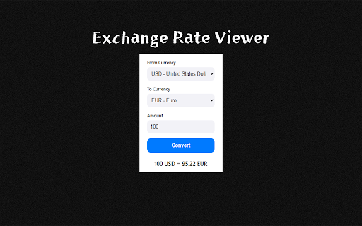 Exchange Rate Viewer from Chrome web store to be run with OffiDocs Chromium online Exchange Rate Viewer from Chrome web store to be run with OffiDocs Chromium online