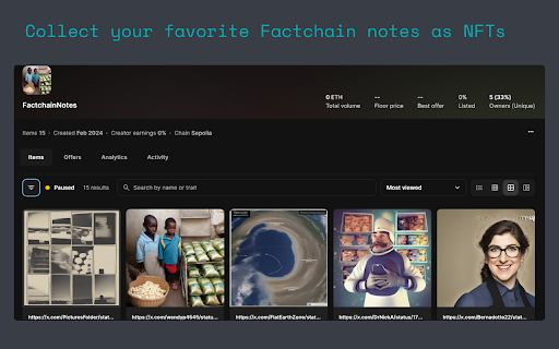 Factchain from Chrome web store to be run with OffiDocs Chromium online Factchain from Chrome web store to be run with OffiDocs Chromium online