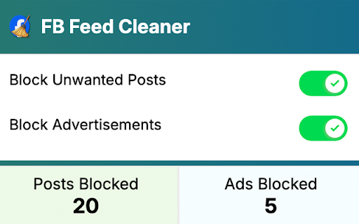 FB Feed Cleaner — Hides unwanted posts ads from Chrome web store to be run with OffiDocs Chromium online FB Feed Cleaner — Hides unwanted posts ads from Chrome web store to be run with OffiDocs Chromium online
