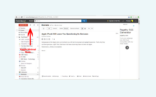 FeedSpot Minimal from Chrome web store to be run with OffiDocs Chromium online FeedSpot Minimal from Chrome web store to be run with OffiDocs Chromium online