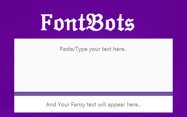 FontBots Fancy Name Generator from Chrome web store to be run with OffiDocs Chromium online FontBots Fancy Name Generator from Chrome web store to be run with OffiDocs Chromium online