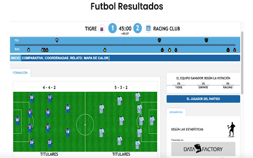 Fútbol Resultados from Chrome web store to be run with OffiDocs Chromium online Fútbol Resultados from Chrome web store to be run with OffiDocs Chromium online