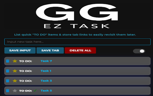 GG EZ Task from Chrome web store to be run with OffiDocs Chromium online GG EZ Task from Chrome web store to be run with OffiDocs Chromium online