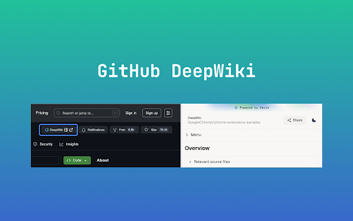 GitHub DeepWiki from Chrome web store to be run with OffiDocs Chromium online GitHub DeepWiki from Chrome web store to be run with OffiDocs Chromium online