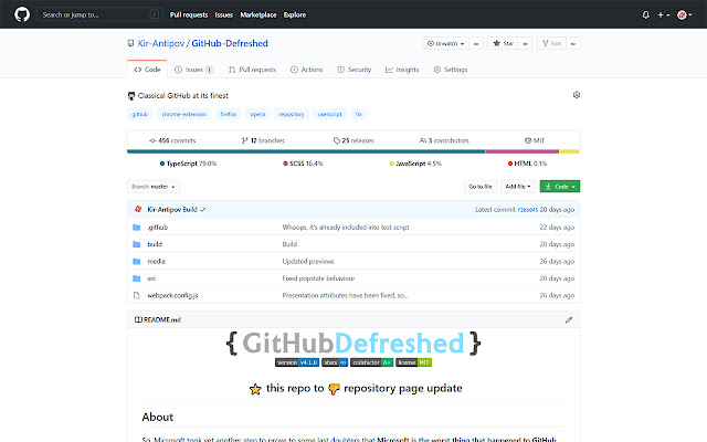 GitHub Defreshed from Chrome web store to be run with OffiDocs Chromium online GitHub Defreshed from Chrome web store to be run with OffiDocs Chromium online