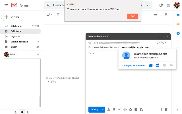 Gmail Multiple TO alert from Chrome web store to be run with OffiDocs Chromium online Gmail Multiple TO alert from Chrome web store to be run with OffiDocs Chromium online
