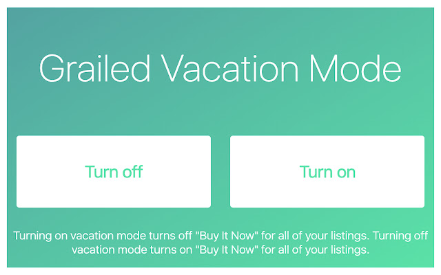 Grailed Vacation Mode from Chrome web store to be run with OffiDocs Chromium online Grailed Vacation Mode from Chrome web store to be run with OffiDocs Chromium online