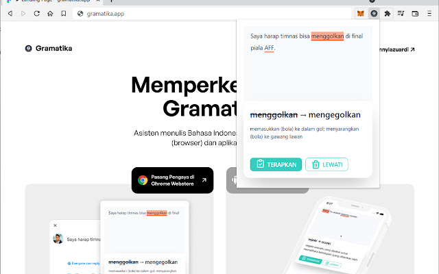 Gramatika from Chrome web store to be run with OffiDocs Chromium online Gramatika from Chrome web store to be run with OffiDocs Chromium online
