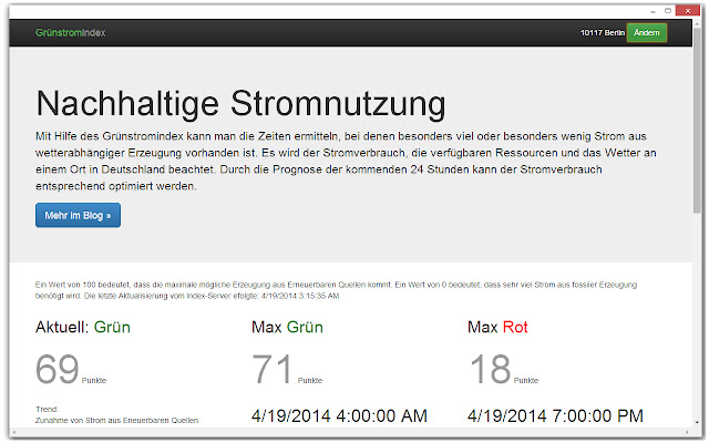 Grünstromindex Nachhaltig Strom verbrauchen from Chrome web store to be run with OffiDocs Chromium online Grünstromindex Nachhaltig Strom verbrauchen from Chrome web store to be run with OffiDocs Chromium online