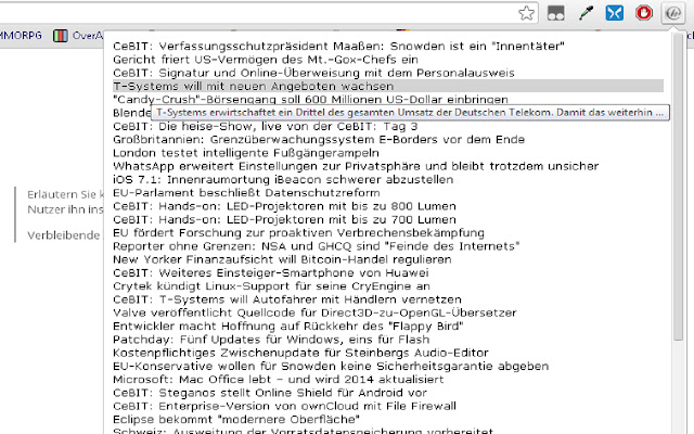 heise Newsticker from Chrome web store to be run with OffiDocs Chromium online heise Newsticker from Chrome web store to be run with OffiDocs Chromium online