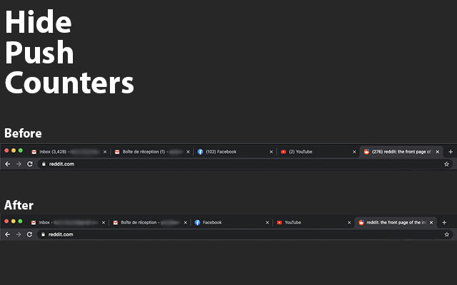 Hide Push Counters (from tabs titles) from Chrome web store to be run with OffiDocs Chromium online Hide Push Counters (from tabs titles) from Chrome web store to be run with OffiDocs Chromium online