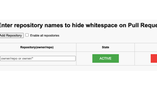 Hide Whitespace on Github PR from Chrome web store to be run with OffiDocs Chromium online Hide Whitespace on Github PR from Chrome web store to be run with OffiDocs Chromium online