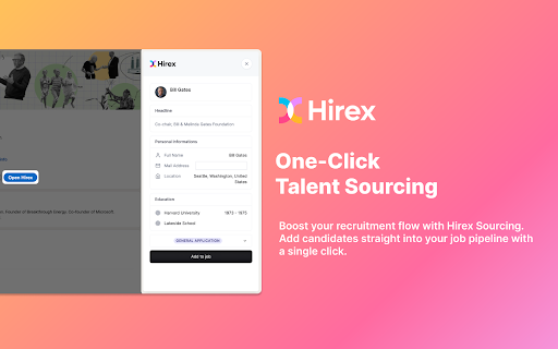 Hirex Sourcing from Chrome web store to be run with OffiDocs Chromium online Hirex Sourcing from Chrome web store to be run with OffiDocs Chromium online