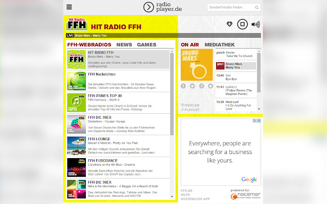 HIT RADIO FFH Webradio from Chrome web store to be run with OffiDocs Chromium online HIT RADIO FFH Webradio from Chrome web store to be run with OffiDocs Chromium online
