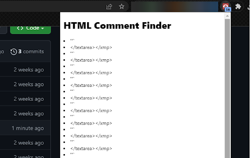 HTML Comments Finder from Chrome web store to be run with OffiDocs Chromium online HTML Comments Finder from Chrome web store to be run with OffiDocs Chromium online