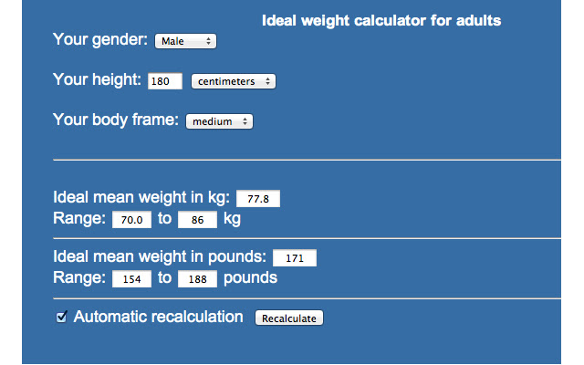 Ideal Weight Calculator from Chrome web store to be run with OffiDocs Chromium online Ideal Weight Calculator from Chrome web store to be run with OffiDocs Chromium online