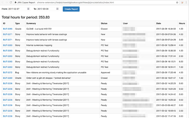 JIRA Capex Report from Chrome web store to be run with OffiDocs Chromium online JIRA Capex Report from Chrome web store to be run with OffiDocs Chromium online