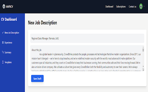 JobFitCV LinkedIn Extractor from Chrome web store to be run with OffiDocs Chromium online JobFitCV LinkedIn Extractor from Chrome web store to be run with OffiDocs Chromium online