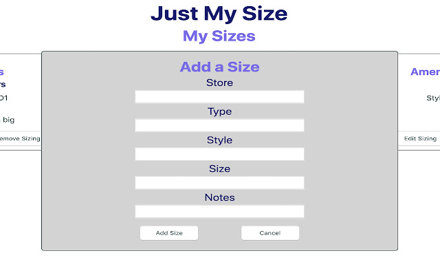 Just My Size from Chrome web store to be run with OffiDocs Chromium online Just My Size from Chrome web store to be run with OffiDocs Chromium online