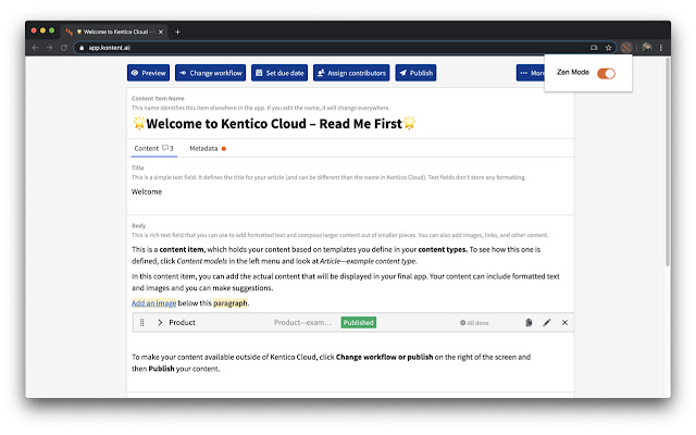Kontent Zen from Chrome web store to be run with OffiDocs Chromium online Kontent Zen from Chrome web store to be run with OffiDocs Chromium online
