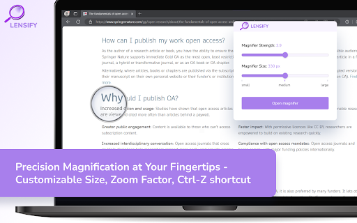 Lensify Zoom Magnifying Glass from Chrome web store to be run with OffiDocs Chromium online Lensify Zoom Magnifying Glass from Chrome web store to be run with OffiDocs Chromium online