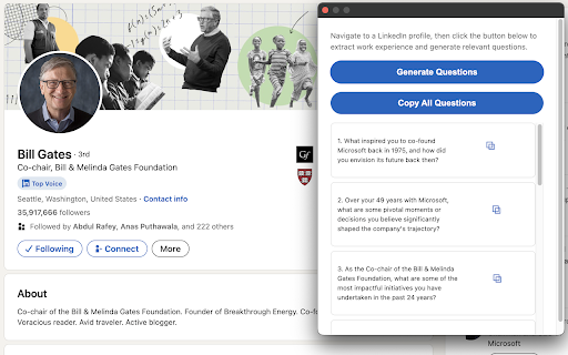 LinkedIn Questions Generator from Chrome web store to be run with OffiDocs Chromium online LinkedIn Questions Generator from Chrome web store to be run with OffiDocs Chromium online