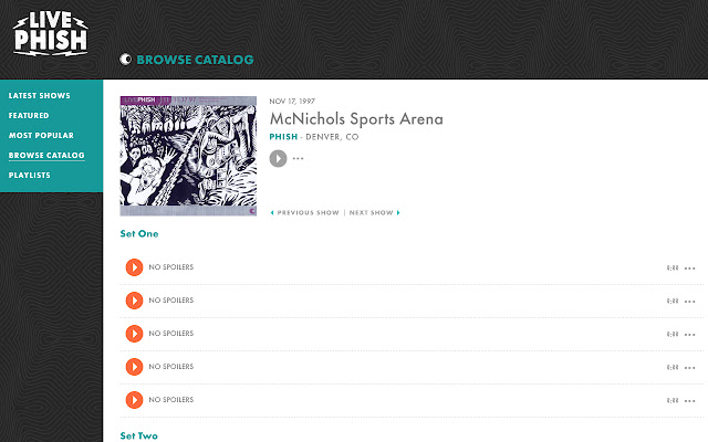 LivePhish No Spoilers from Chrome web store to be run with OffiDocs Chromium online LivePhish No Spoilers from Chrome web store to be run with OffiDocs Chromium online