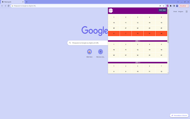 Lotofácil from Chrome web store to be run with OffiDocs Chromium online Lotofácil from Chrome web store to be run with OffiDocs Chromium online
