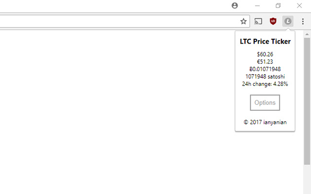 LTC Price Ticker from Chrome web store to be run with OffiDocs Chromium online LTC Price Ticker from Chrome web store to be run with OffiDocs Chromium online