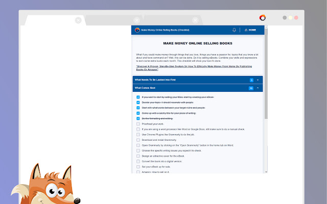 Make Money Online Selling Books (Checklist) from Chrome web store to be run with OffiDocs Chromium online Make Money Online Selling Books (Checklist) from Chrome web store to be run with OffiDocs Chromium online