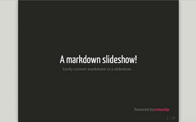 Markdown Slides from Chrome web store to be run with OffiDocs Chromium online Markdown Slides from Chrome web store to be run with OffiDocs Chromium online