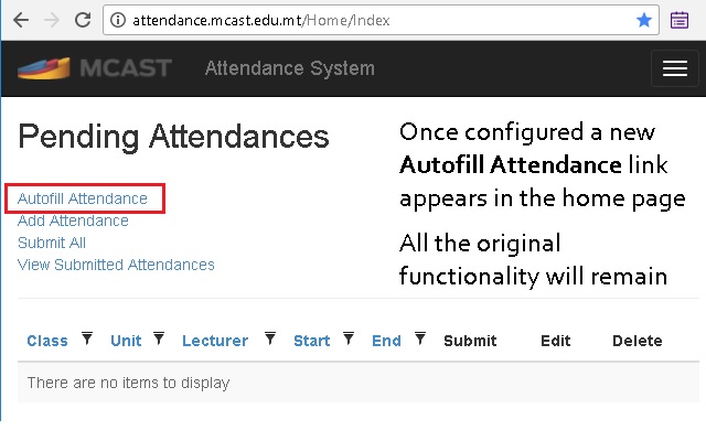 MCAST Attendance Helper from Chrome web store to be run with OffiDocs Chromium online MCAST Attendance Helper from Chrome web store to be run with OffiDocs Chromium online