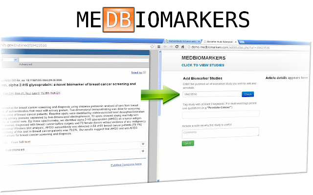 Medbiomarkers submission extension from Chrome web store to be run with OffiDocs Chromium online Medbiomarkers submission extension from Chrome web store to be run with OffiDocs Chromium online