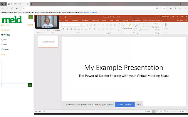 Meld Screensharing Extension from Chrome web store to be run with OffiDocs Chromium online Meld Screensharing Extension from Chrome web store to be run with OffiDocs Chromium online