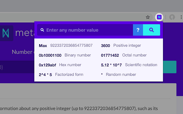 MetaNumbers Number Encyclopedia from Chrome web store to be run with OffiDocs Chromium online MetaNumbers Number Encyclopedia from Chrome web store to be run with OffiDocs Chromium online