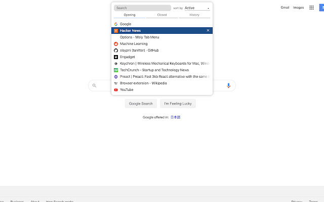 Moly Tab Menu from Chrome web store to be run with OffiDocs Chromium online Moly Tab Menu from Chrome web store to be run with OffiDocs Chromium online