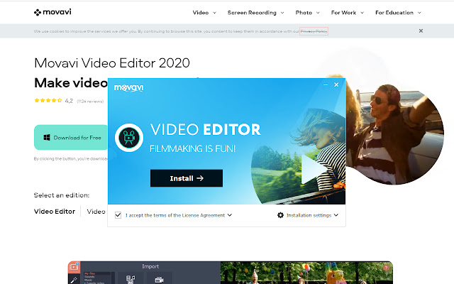 Movavi Video Editor 2020 from Chrome web store to be run with OffiDocs Chromium online Movavi Video Editor 2020 from Chrome web store to be run with OffiDocs Chromium online
