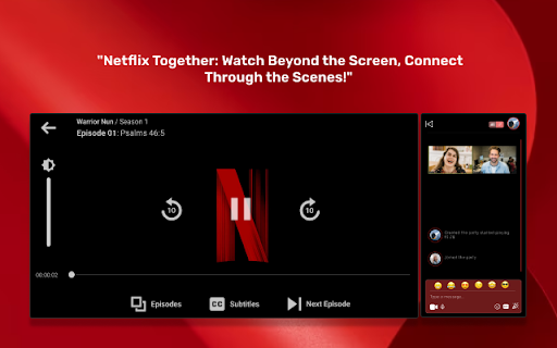 Netflix Party with video call from Chrome web store to be run with OffiDocs Chromium online Netflix Party with video call from Chrome web store to be run with OffiDocs Chromium online